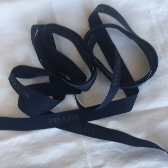 PRADA Navy Blue Ribbon with Logo - 1/2" x 118" Long. - Picture 3 of 5